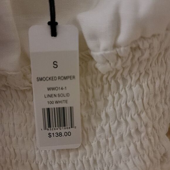 Weworewhat Smocked Romper, Linen white Size S - Picture 6 of 15